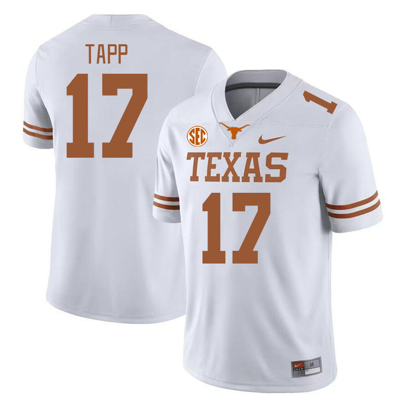 Texas Longhorns #17 J'Mond Tapp SEC Conference College Football Jerseys Stitched Sale-White